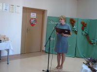 Powitanie gości przez kierownik ŚDS Izabelę Stępień